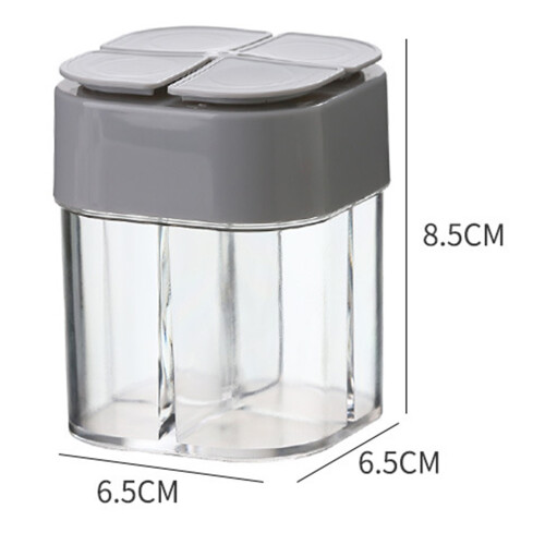 4-Fach-Gewürzdose, grau, staubdicht, 40 g 1