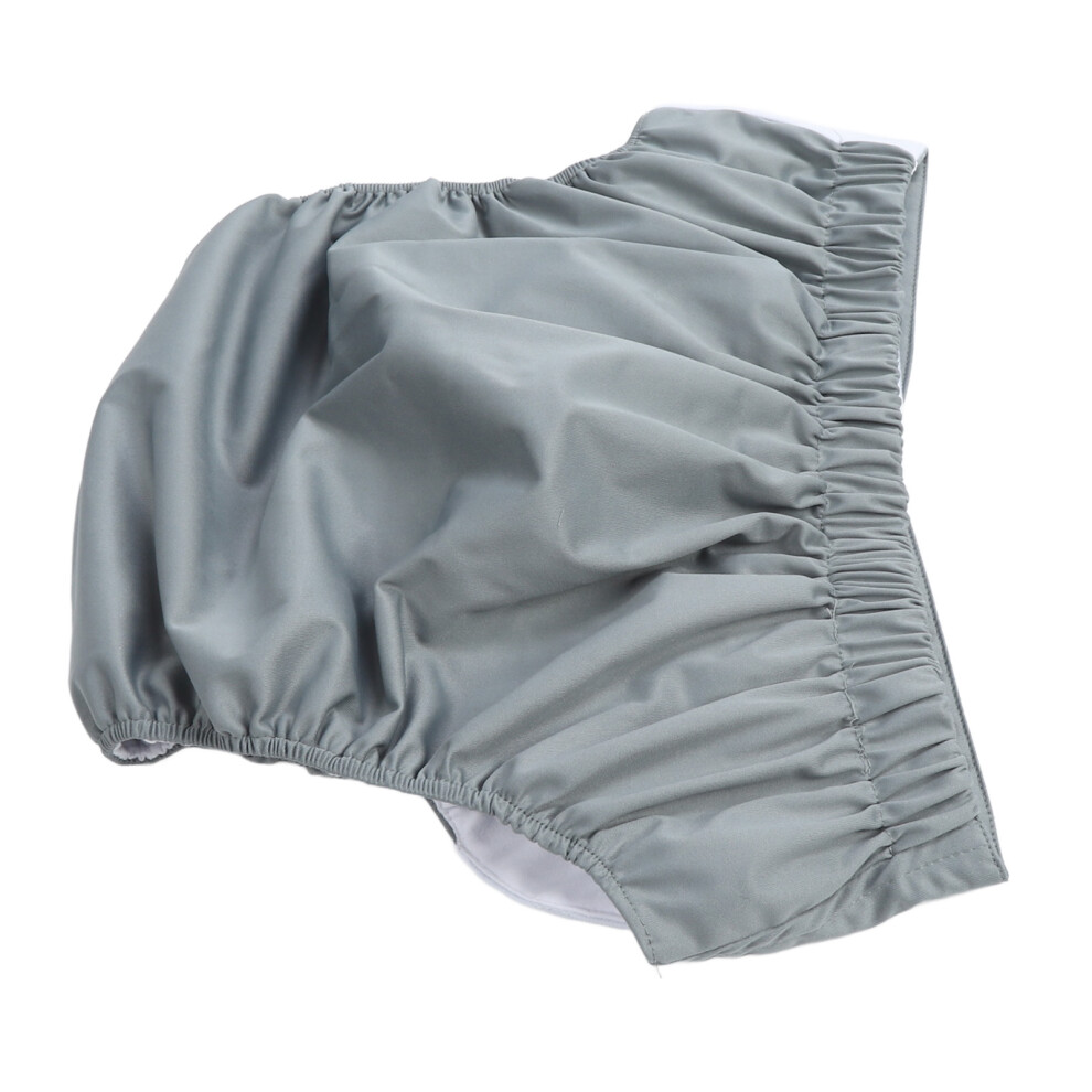 Gray Adult Cloth Diaper Nappy Reusable Washable Breathable Waterproof For Teen The Disabled