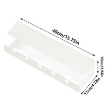 Under Desk Cable Management Tray Self-Adhesive Desk Cable Organizers Perforated Design Cable Hider Strip Holder Black