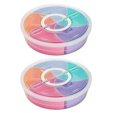 2Pc Multi-Function Food Storage Tray with Lid Food Containers Tray for Nuts and Candy Fruit Snack P