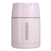 800ml Stainless Steel Portable Vacuum Thermal Cup Pot Lunch Box Insulated Food Container Pink