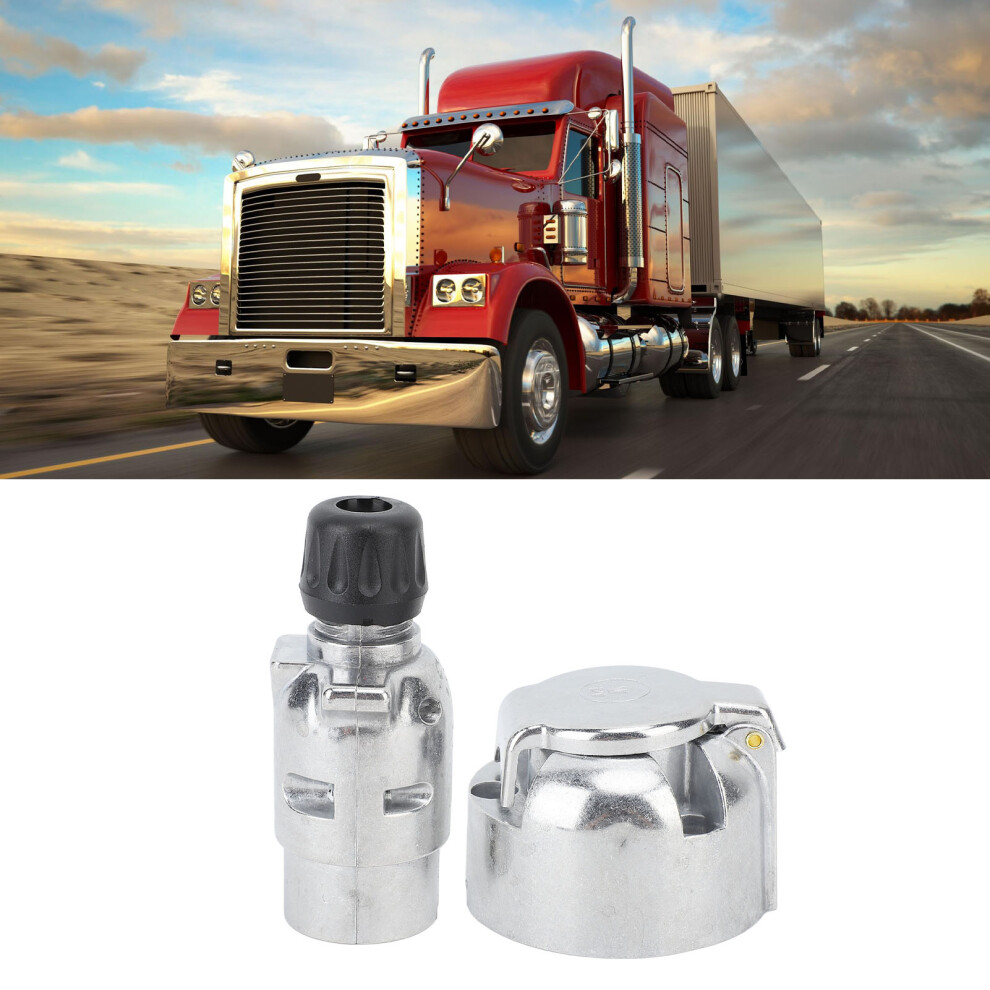 Trailer Plug Socket Kit Aluminum Alloy Dc12v 7 Pin Plug Socket Wiring Connector Adapter Kit For Motorhomes Ships 5041313985870