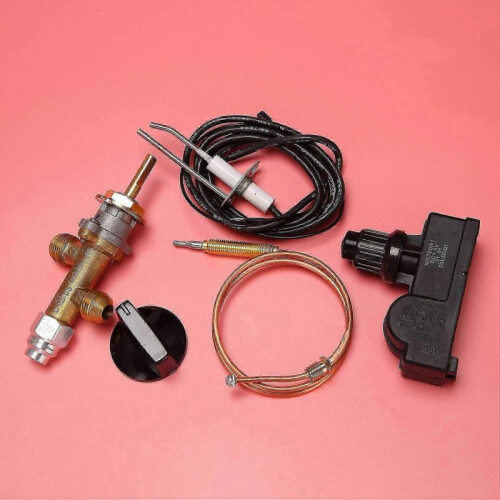 Low Pressure Propane Gas Fireplace Fire Pit Safety Control Valve Kit, Push Button Ignition Kit for 2