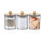 Qtip H, Bath Izer Accessories Stora Containers Clear Jars with Bamboo for C 5