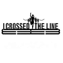 (I CROSSED THE LINE) Medal Holder Display Hanger Rack Medals Black