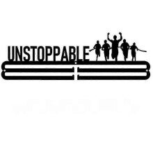 (UNSTOPPABLE) Medal Holder Display Hanger Rack Medals Black
