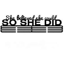 (SO SHE DID) Medal Holder Display Hanger Rack Medals Black