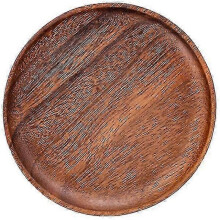 Round Wooden Plate Fruits Plate Bread Serving Tray Wooden Serving Plate Wooden Tray
