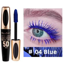 (#04 Blue) Maxfine 5D Silk Fiber Mascara Waterproof Eyelash Extension Ultra Volume Curl