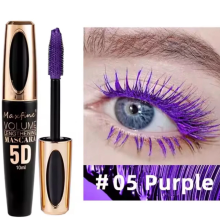 (#05 Purple) Maxfine 5D Silk Fiber Mascara Waterproof Eyelash Extension Ultra Volume Curl
