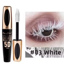 (#03 White) Maxfine 5D Silk Fiber Mascara Waterproof Eyelash Extension Ultra Volume Curl