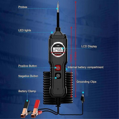 5-40V P100 Electrical System Tester with LCD Display Resistance Voltage Tester, Function Car Electr 1