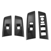 Car Carbon Fiber Window Glass Lift Button Trim Switch Cover Door Armrest Panel Sticker for -V 2022