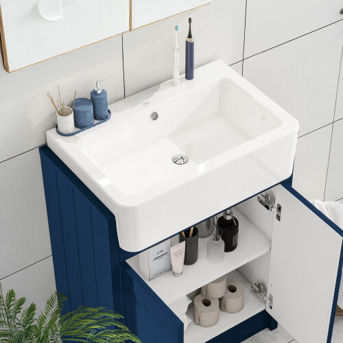 (Blue) BELOFAY Bathroom Vanity Unit with Basin 2