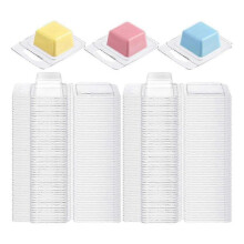 200 Pcs Wax Melt Molds Clear 1 Oz Square Candle Molds for DIY Chocolates Wax Melt Wickless Candles