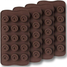 4 Mini 15 Cavity Cups with Dots Chocolate Silicone Molds for Keto, Chocolate, Peanut Butter Candies