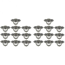 20Pcs Vintage Kitchen Cabinet Cupboard Dresser Door Drawer Ring Pull Handles Knobs (Antique Brass)