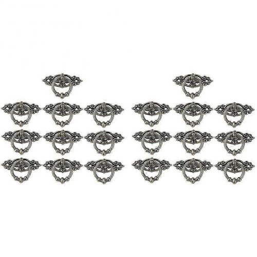 20Pcs Vintage Kitchen Cabinet Cupboard Dresser Door Drawer Ring Pull Handles Knobs (Antique Brass)