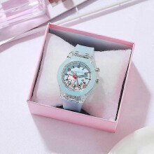 Children's Watch Cartoons Cat Student Silicone Watches Cute Colorful Luminous Lights Wristwatch Gifts for Girls Kids Clock