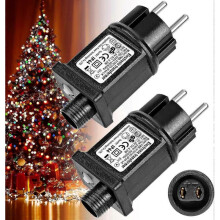 2 Pice Transformateur 31v 6w Led D'alimentation, Adaptateur Pilote Basse Tension Clignoteur Ip44 Avec 8 Modes, Minuterie Et Fonction Mmoire Pour Guirl