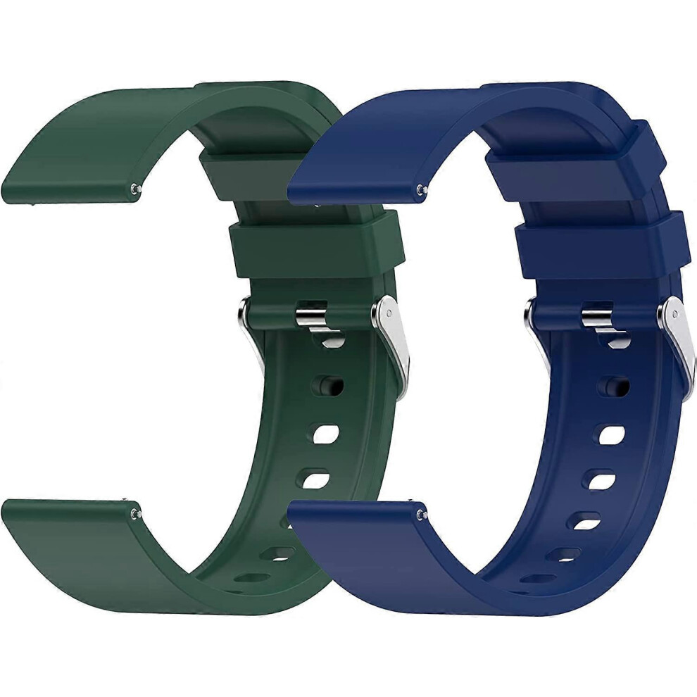 (As show, One size) 22mm Smartwatch Strap- 2pcs Silicone Quick Release Straps, Replacement Band for Samsung Galaxy Watch/Huawei Watch/Garmin/Fossil/Amazifit, for Women Me