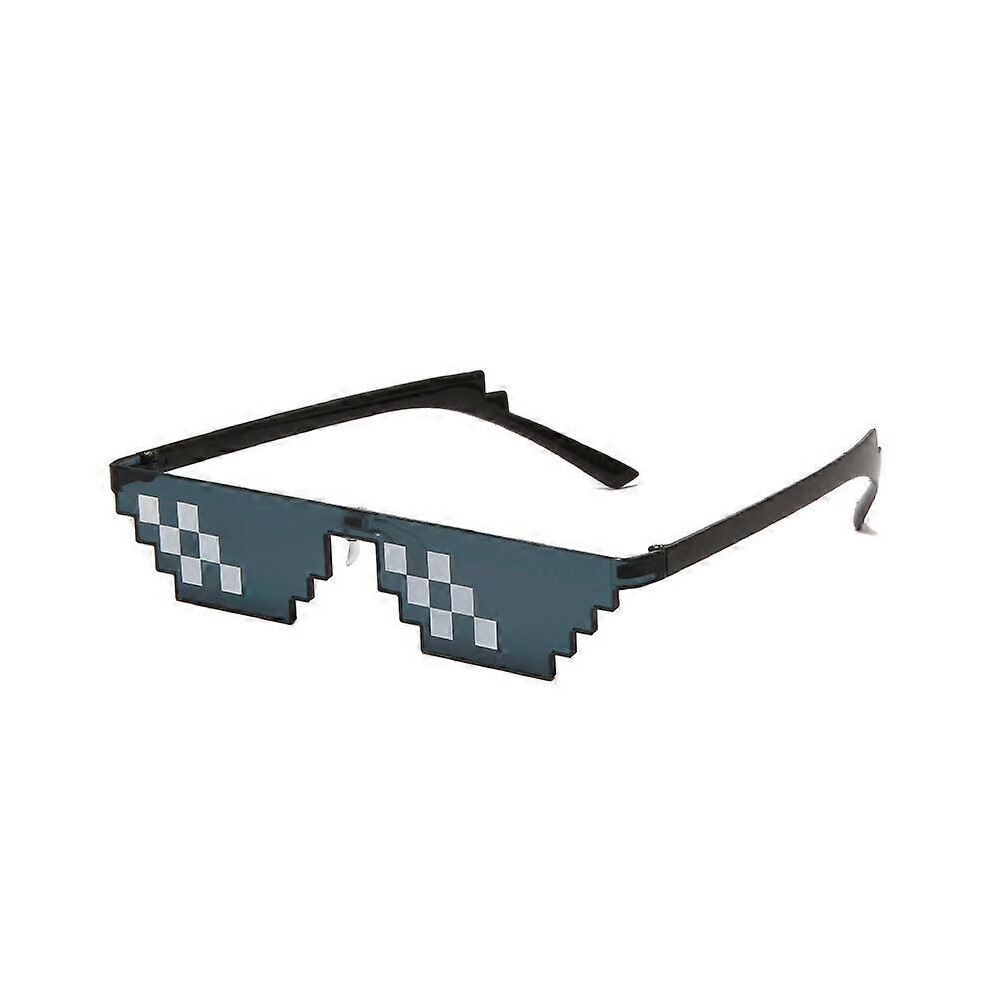 (As show, One size) Premium Thug Life Pixelated Unisex Sunglasses Mosaic with Him MLG Shades Toy 8 Bit