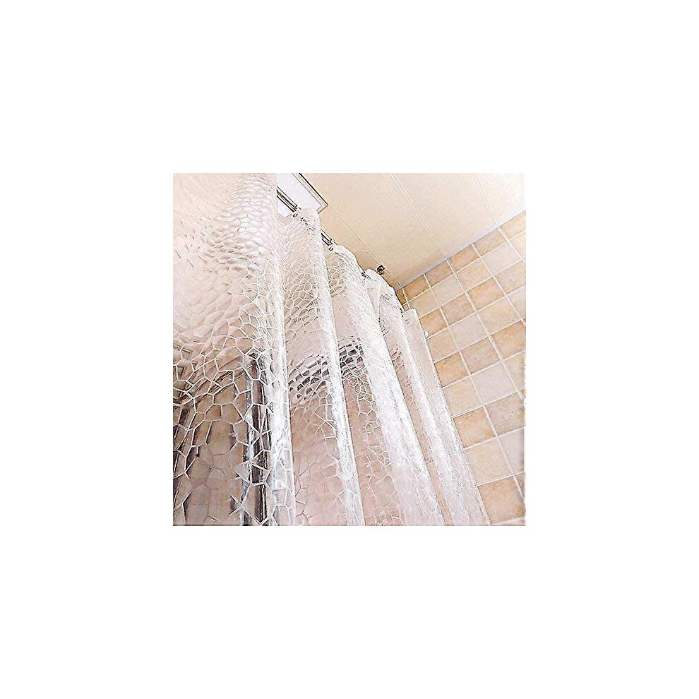 (As show, One size) Waterproof Mildewproof Clear Thick EVA Shower Curtain - 120 x 180cm