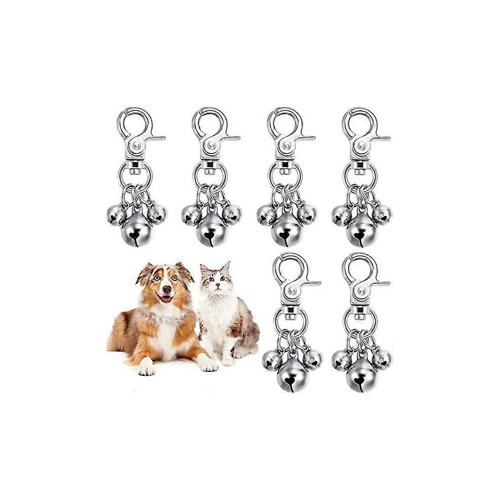 (As Show, One Size) 6 Pieces Pet Bells For Collars Keychain Dog Bell Of Collars Dog Bell Charms Dog Bell Pendant White