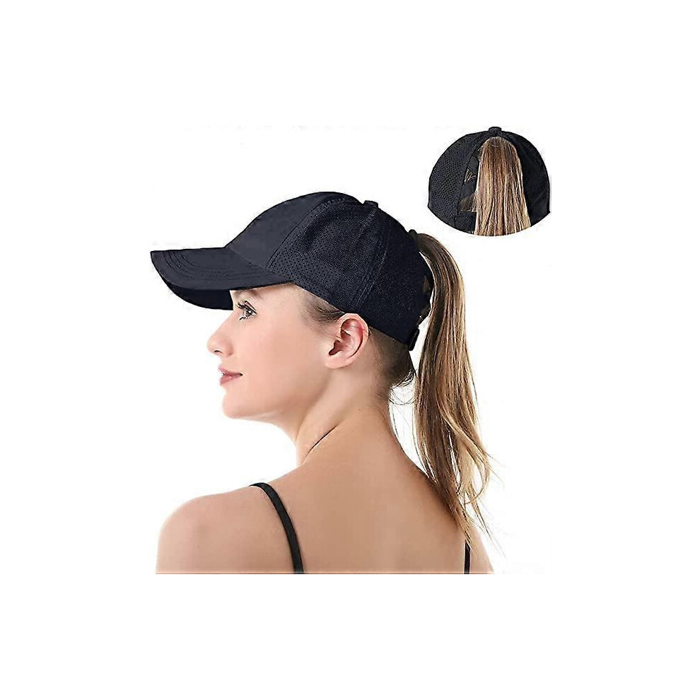 (As show, One size) Baseball cap for women Summer cap for men Hybrid sports cap Ponytail cap with UV protection Suitable for running, golf, cycling and hiking (head circu