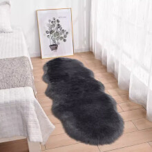 (Dark Grey) Faux Fur Sheepskin Rug