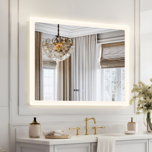 ELECWISH (100*80 cm) LED Bathroom Mirror Illuminate 3 Color Light Timer 2
