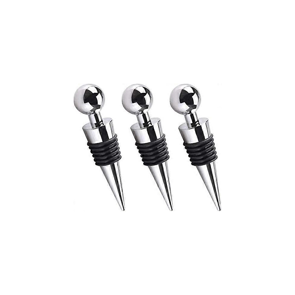 (As show, One size) 3pcs Bottle Stopper For Wine Collection Red Wine Champagne Beer Saver Sealer