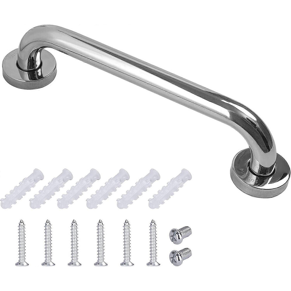 (As show, One size) 1PCS 30cm Stainless Steel Grab Bar Bathroom Bathtub Handle for WC Toilet for Elderly/Disabled/Children/Pregnant
