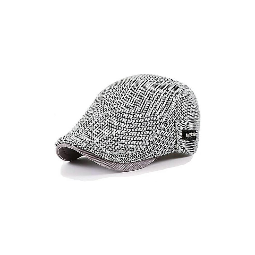 (As Show, One Size) Men's Breathable Summer Beanie, Women's Summer Beret, Men's Breathable Mesh Summer Hat (Head Circumference 56-60Cm) Gr Gray