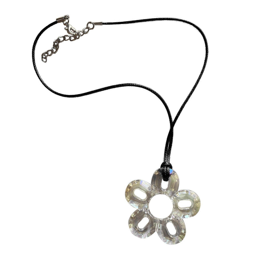 (White, One Size) Colorful Hollow Flower Pendant Collar Necklace Sweet Choker Fashion Y2k Summer Jewelry Simple Clavicle Chain Neck Chain 7683012686320