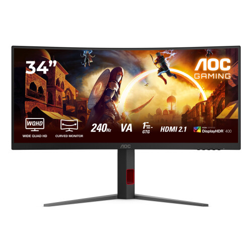 AOC Monitor curvo - AOC - CU34G4Z - 34 Polegadas - 240 Hz - FreeSync Premium - HDR400 1