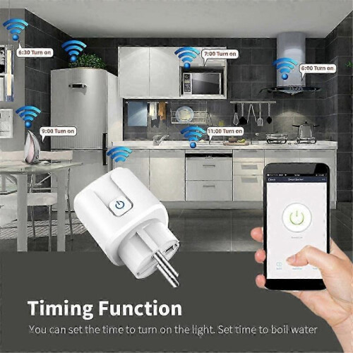 Tuya Smart Wifi Plug EU 20A Smart Socket with Power Monitering Energy Saving Timing Remote Control Smart Life EU Plug 1