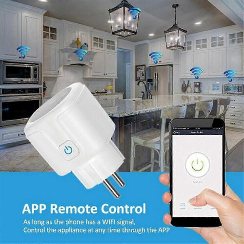 Tuya Smart Wifi Plug EU 20A Smart Socket with Power Monitering Energy Saving Timing Remote Control Smart Life EU Plug 2