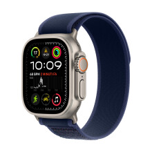 Apple Watch Ultra 2 GPS + Cellular 49mm Natural Titanium Case with Blue Trail Loop - S/M - Refurbished