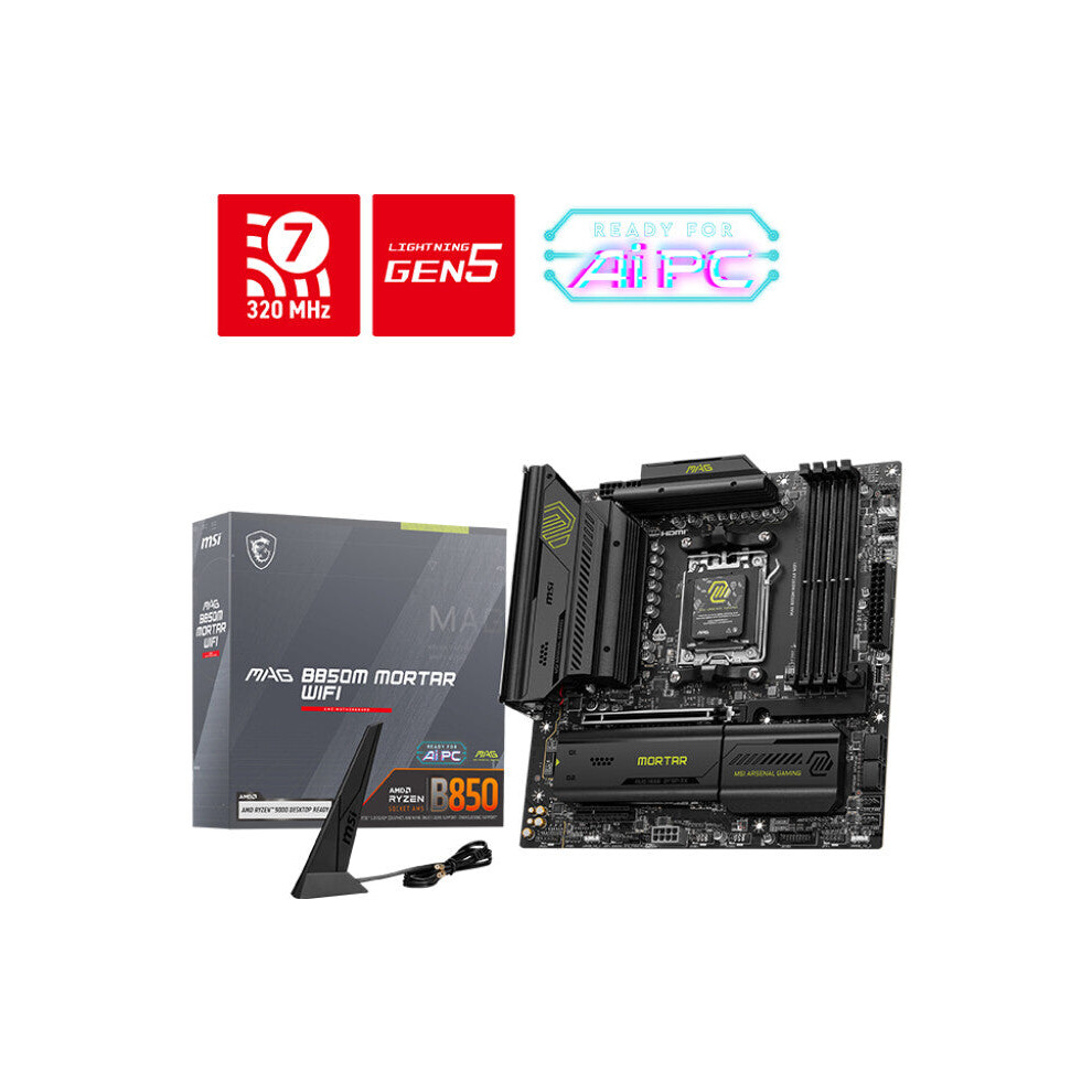 Msi Mag B850m Mortar Wifi Motherboard Amd B850 Socket Am5 Micro Atx