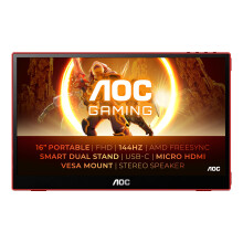 Monitor portatile - AOC - 16G3 - 15.6 pollici - 1920 x 1080 - 144 Hz - IPS