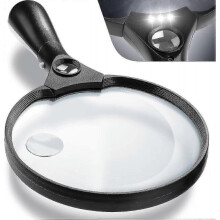 Extra Large Led Handheld Magnifying Glass with Light - 2x 4x 25x Lens Zoom Lightweight Shatterproof Magnifiers