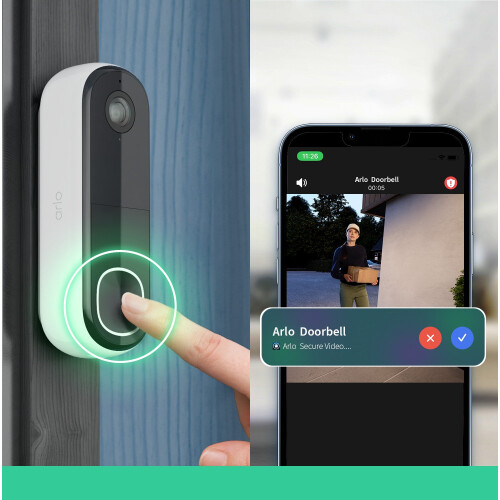 Arlo Arlo Essential 2K Video Doorbell & Chime White 2