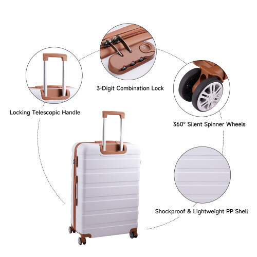 Living And Home 4PCS Color-Block Lockable Travel Suitcase Set 2
