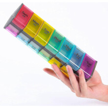 Extra Large Pill Organizer 2 Times A Day, Pill Box 7 Day Weekly Pill Box Organizer, Am Pm Pill Case Pill Container with 14 Xl Compartment for All Meds