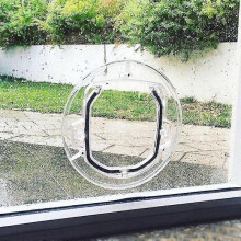 Clear Glass Pet Door 30cm * 30cm * 4cm  Selective Entry, Easy To Install, Manual Lock, Energy Efficient