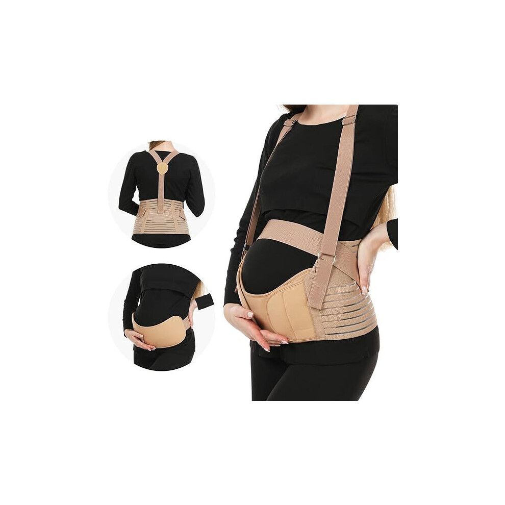 (Shoulder strap khaki) Belly support belt, suspenders, belly support belt, pregnant women's special belly support belt for mid-term and late pregnancy-image-OPC-PHQFPKZ-NEW