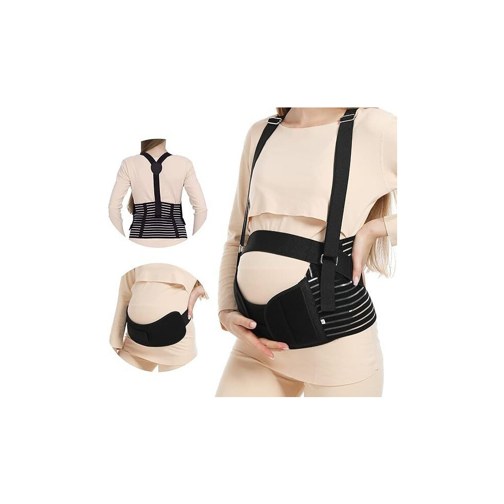 (Shoulder strap black) Belly support belt, suspenders, belly support belt, pregnant women's special belly support belt for mid-term and late pregnancy-image-OPC-PHQFPKV-NEW