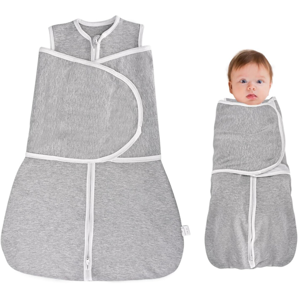 (6-12 Months, ) Baby Sleeping Bag 1.0 Tog, Baby Sleep Sack Wearable Blanket Swaddle Wrap For Newborn Infant Boy Girl 0-6 Months (, 6-12 M Grey