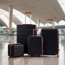 4PCS Color-Block Lockable Travel Suitcase Set